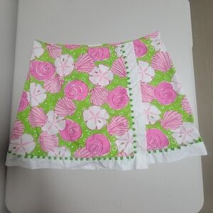 Lilly Pulitzer Sandy Tides Skort Seashell Print.